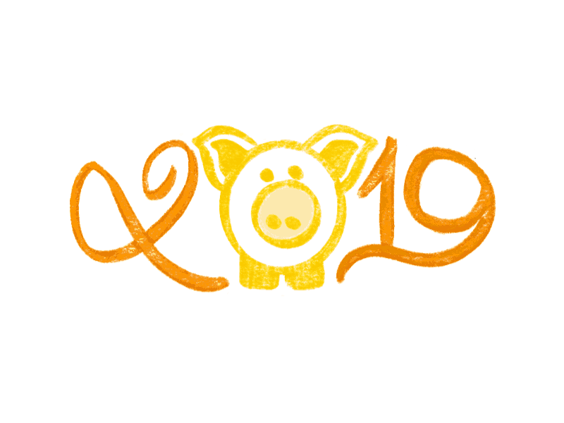 2019 Pig 2019 animation gif lettering logo pig typography