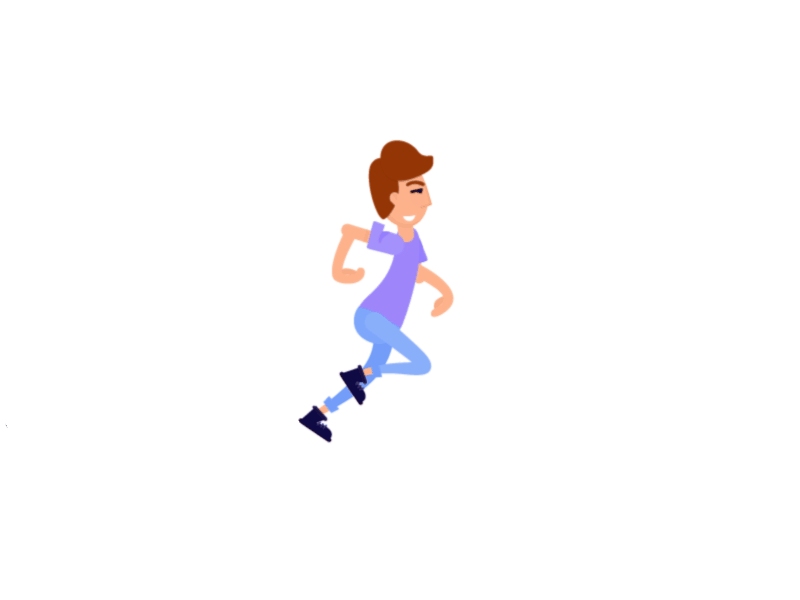 Animation run animation character flat flatdesign gif illustration rough animator run