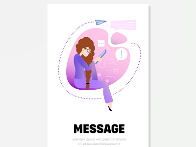 Concept Message app character design flat design icon illustration logo ui vector