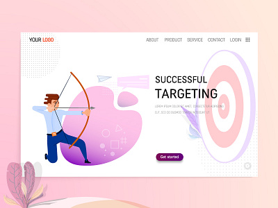 Successful Targeting character flat goal illustrator setting successful targeting uidesign web