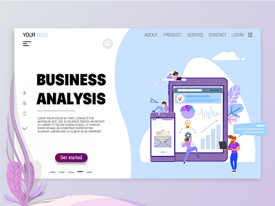 Business Analysis analyse busines character concept design flat illustration landing page marketing ui website