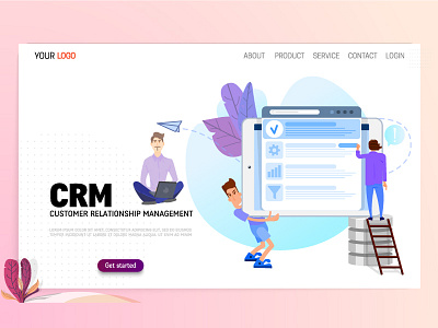 CRM concept character crm flat flat design illustration illustrator landing page marketing uidesigner vector art website