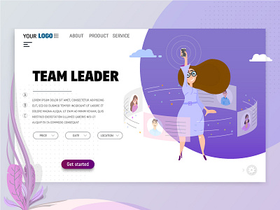 Team Leader character concept flat design illustration illustrator landing page leadership team leader vector art website