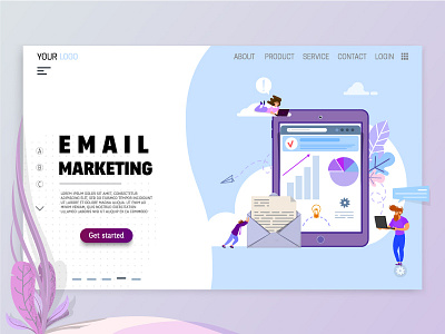 Email character concept email flat design illustrator landing page marketing vector art website
