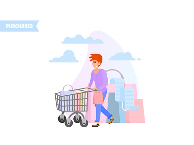 Purchased character concept illustration marketing scene shopping vector