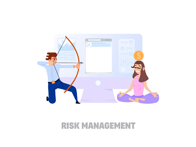 Risk Management character concept flat style graphic design illustration management risk staff vector art