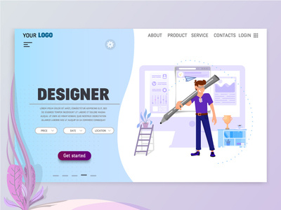 Designer - illustrator artist concept designer flat graphics homepage illustrator interface landing page marketing pesrsson profession ui vector art