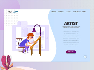 Artist artist character concept designer digital flat design freelancer homepage illustrator landing page marketing template vector art