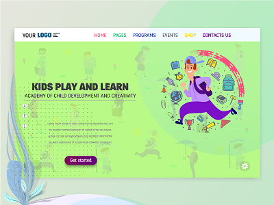 Kids Club character child concept flat style homepage illustration interface kids landing page marketing template ui vector vector art