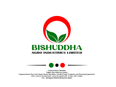 Logo Design Logo Name : Bisuddha Tagline : Agra Industries Ltd graphic design logo motion graphics