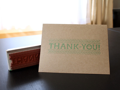 Thank You Stamp Final archer craft paper custom type green green ink rubber stamp stamp thank you thank you notes wedding wedding design