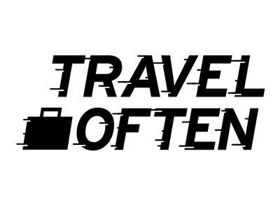 Travel Often luggage suitcase travel type typography wanderlust explorers wind blown type windy