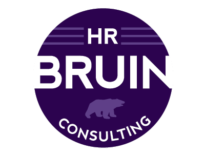 HR Bruin Consulting Logomark bear bruin circle logo purple