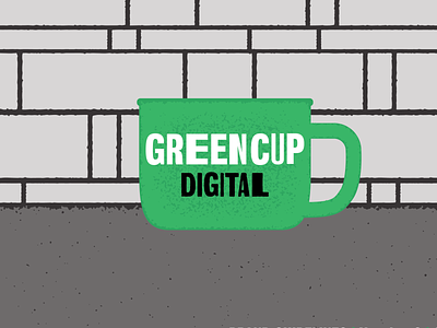 GreenCup Digital Illustration branding cup green illustration mug texture