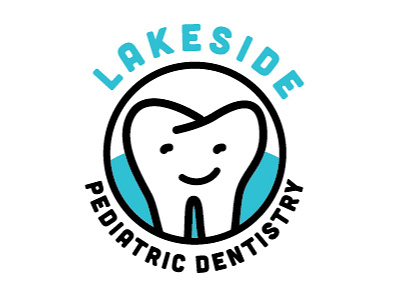 Lakeside Pediatric Dentistry blue branding brandmark dentist dentistry logo logomark pediatric tooth