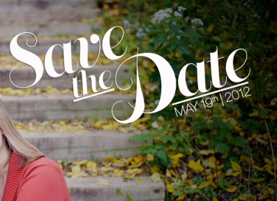 Save the Date - A&M save the date script wedding invite white