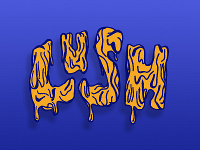Lush Double IPA beer type drippy hand lettering lush type