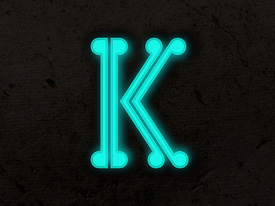 K 36daysoftype czech glowing k lettering