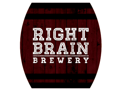 Right Brain Brewery Sticker barrel beer brown homestead michigan right brain brewery sticker traverse city white
