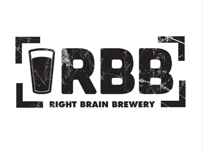 Right Brain Brewery Sticker #3 beer black cubano michigan pint glass right brain brewery sticker traverse city white