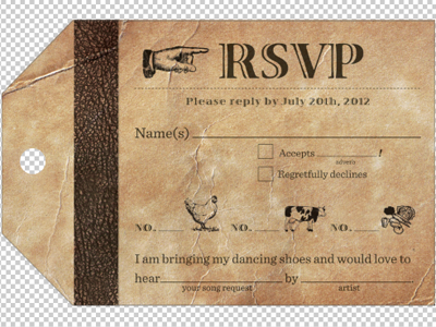 KR RSVP Card luggage tag rsvp wedding wedding invitations