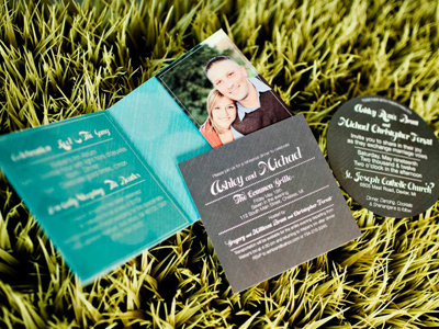 A&M Final Wedding Invite gray marriage teal wedding wedding invitations