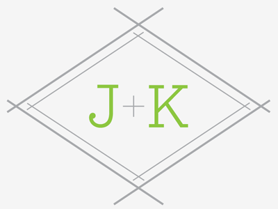 J+K Monogram gray green jk wedding