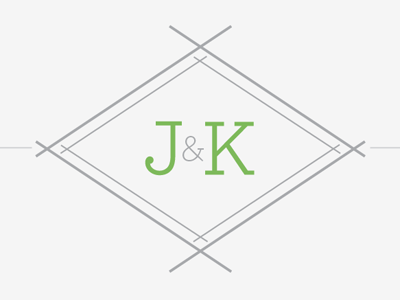 J+K Monogram V2 gray green jk wedding