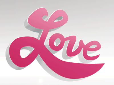 Love...Animated animated gif custom type hand drawn hand lettering love pink process type typography