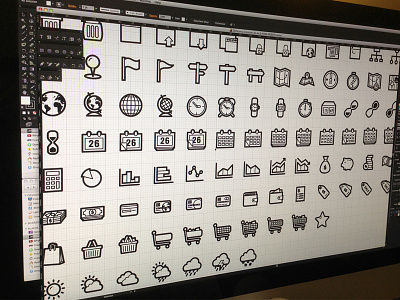 icons WIP 3 icons line vector wip