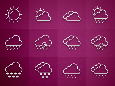 iOS7 Weather icons icon set icons ios7 lines vector