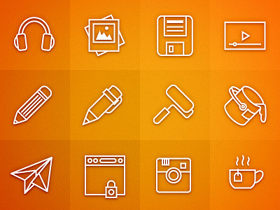 Random icons from iOS7 style set icon set icons ios7 lines vector