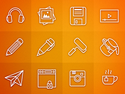 Random icons from iOS7 style set icon set icons ios7 lines vector