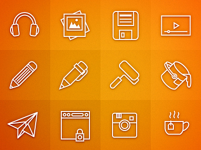 Random icons from iOS7 style set