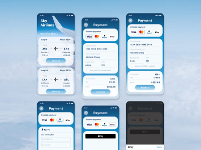 Credit Card Checkout Mobile UI airline airlines dailyui design iphone mobile ui