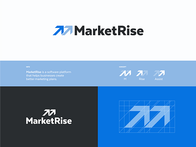 Logo Concept for MarketRise branding branding concept golden ratio icon logo mark market marketing minimal platform rise startup symbol