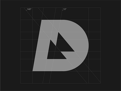 dialled - grid branding downhill dynamic golden ratio icon lettermark logo logogrid mark minimal monogram mtb speed sport symbol