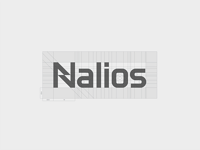Nalios - custom type grid branding custom type grid icon lettermark logo logomark logotype mark minimal monogram technology typography typography art