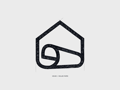 Printhouse - Logo sketch branding concept design house logo mark minimal paper print printhouse printing rolled paper sketch symbol