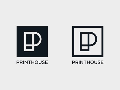 Printhouse - compact lockup’s in both variations branding logo mark minimal monogram print on demand printhouse simple strong symbol timeless