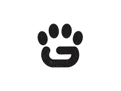 G + Paw (sketch) branding dog logo mark minimal monogram paw shop sketch symbol typography