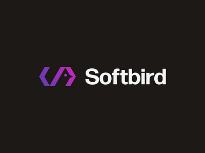 Softbird - Logo design bird branding code develop golden ratio hidden message logo mark minimal monogram negative space saas softbird software symbol