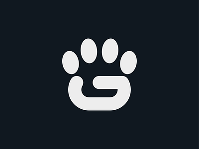 G-Paw animal branding design dog g lettermark logo mark minimal monogram paw pet symbol typography
