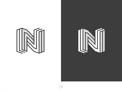 impossible N branding design impossible letter lettermark lines logo mark minimal monogram typography