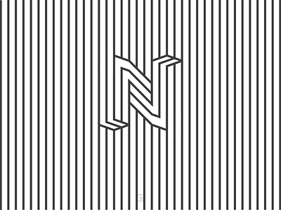 Impossible N lines minimal typography