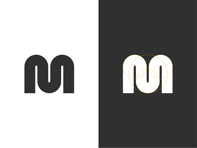 M branding golden ratio icon lettermark logo mark minimal monogram symbol typography