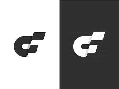 CF + Grid branding golden ratio icon lettermark logo mark minimal monogram symbol