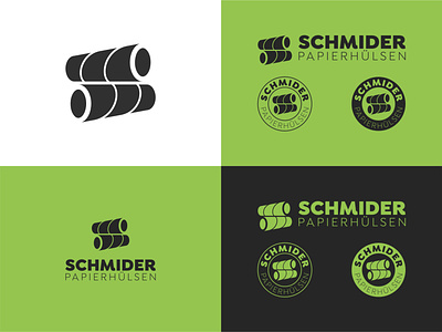 Schmider Papierhülsen branding cardboard cardboard tubes golden ratio icon lettermark logo mark minimal monogram rebranding symbol tube tubes typography update