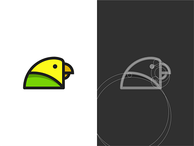 Vogelking + Construction bird branding golden ratio grid icon logo mark minimal symbol vector