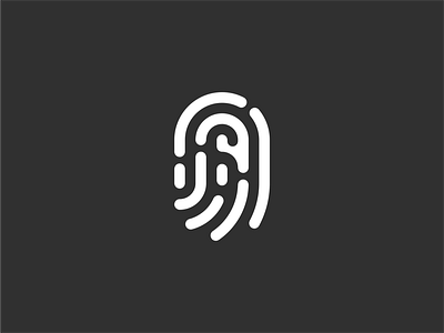 Fingerprint + 6 branding golden ratio icon logo mark minimal negativespace symbol